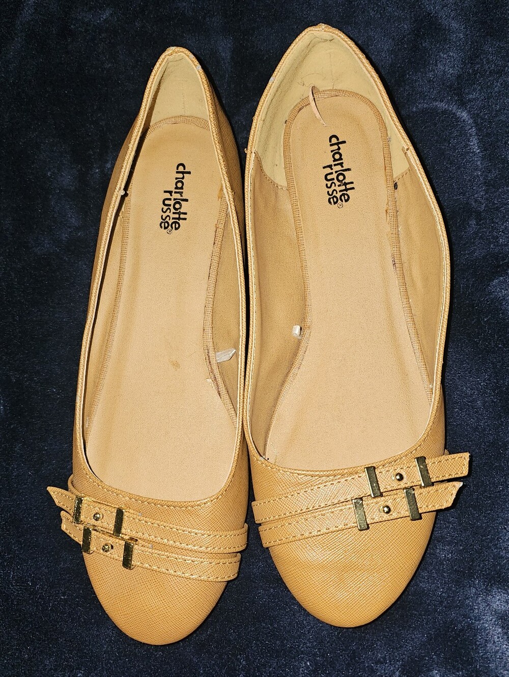 Tan Textured Ballet Flats